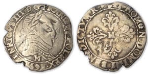 Henri III - Demi-franc au col plat 1591 M (Toulouse)