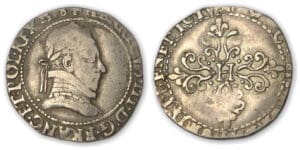 Henri III - Quart de franc au col plat 1578 C (Saint-Lô)