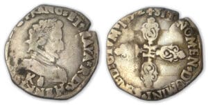 Henri IV - Demi-franc 1er type 1592 K (Bordeaux)