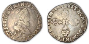 Henri IV - Demi-franc 2 ème type 1604 K (Bordeaux)