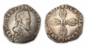 Henri IV - Demi-franc 2 ème type 1595 K (Bordeaux)