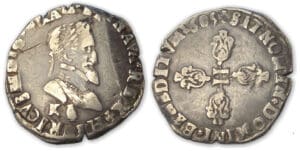 Henri IV - Demi-franc 2 ème type 1605 K (Bordeaux)