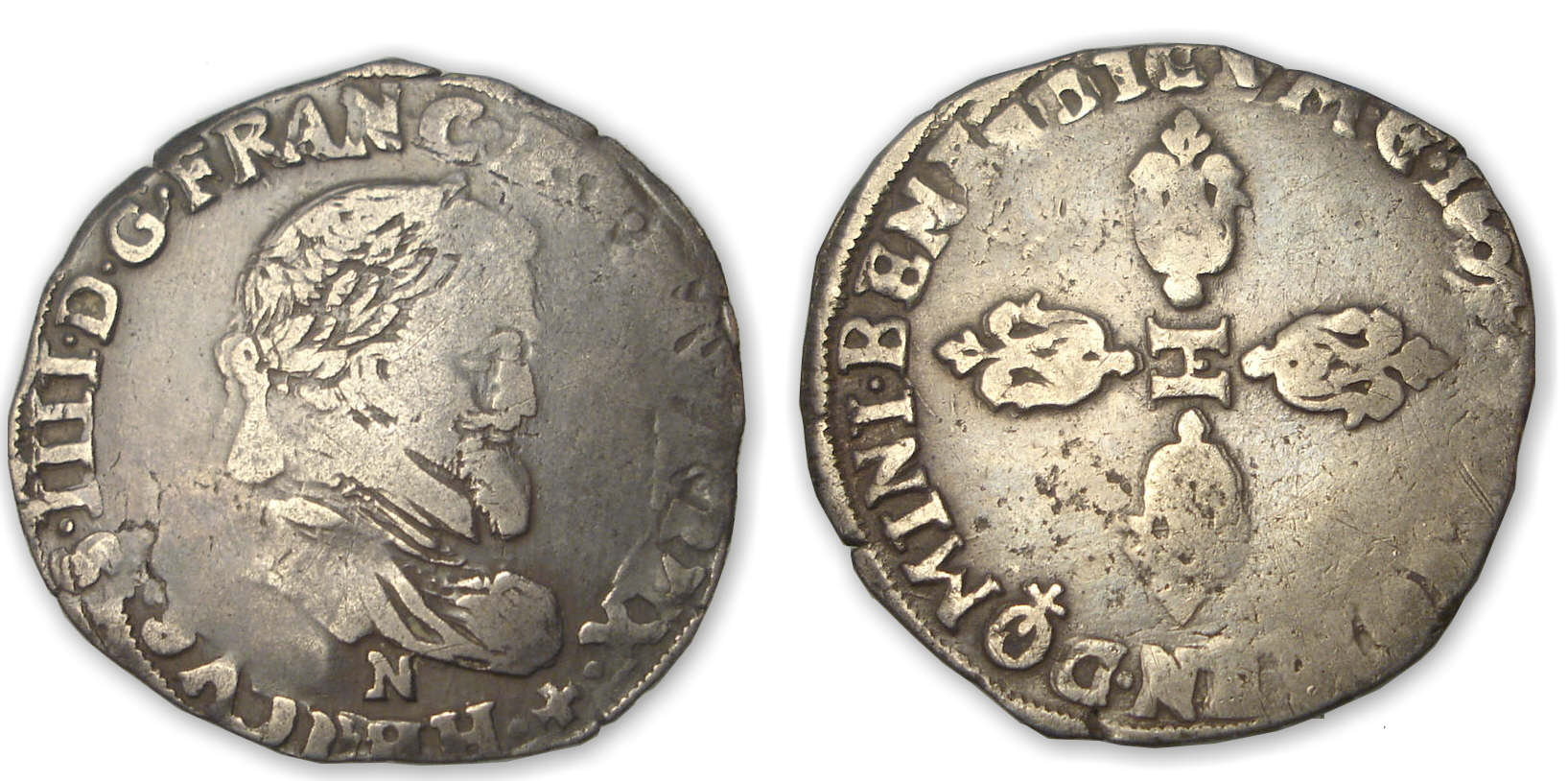 Henri IV - Demi-franc 1604 N (Montpellier) Henri IV - Demi-franc 1604 N (Montpellier)