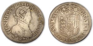 Navarre - Henri III de Navarre, II de Béarn Teston 1576 (Pau)