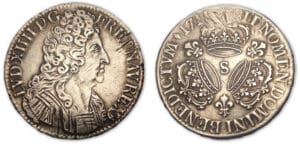 Louis XIV - Ecu aux trois couronnes 1711 S (Troyes)