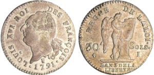Constitution (1791-1792) - 30 sols type FRANCOIS 1791 I (Limoges) 2ème sem