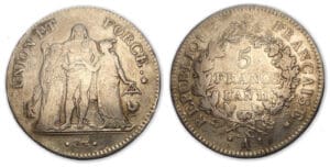 5 frs Union et Force avec glands An 11 A (Paris)