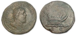 Postume - Double Sesterce (261, Trèves) Galère