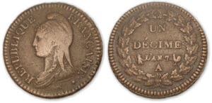 Un décime Dupré grand module An 7/5 A (Paris)