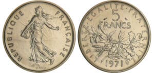5 francs Semeuse 1971 - Piéfort