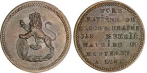 Médaille 1791 "MERCIE, MATHIEU et MOUTERDE"