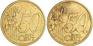 50 centimes d'euro - Fauté en frappe monnaie