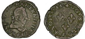 Henri III - Double tournois - 1588 P (Dijon)