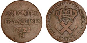 Louis XV - Neuf deniers colonies françoises - 1722 H (La Rochelle)