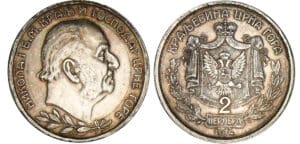 Montenegro - Nicolas 1er - 2 perpera 1914