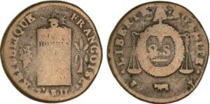 2 sols à la balance non daté (1794) - An II (Pau)