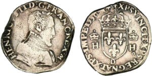 Henri II - Teston à la tête nue - 1er type 1556 D (Lyon)