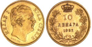 Yougoslavie - Obrenovich IV - 10 dinara - 1882 V (Vienne)