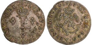 Louis XV - Double sol de billon - 1739 V (Troyes)
