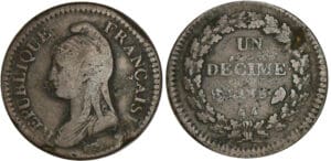 1 décime Dupré - grand module - An 5 AA (Metz)