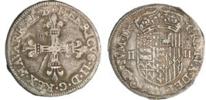 Navarre - Henri III de Navarre, II de Béarn - Quart d'écu 1584 (Saint-Palais)