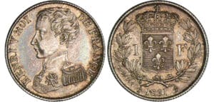 1 franc Henri V Comte de Chambord 1831