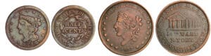 Etat-Unis - Lot composé d'un demi cent 1853 et d'un token