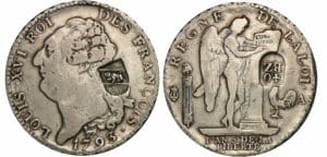 Suisse - Berne - 40 batzen 1816 contremarqué sur un écu constitutionnel 1793 A (Paris)