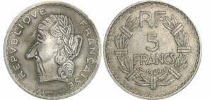 Satirique - 5 francs Lavrillier aluminium 1949 - Portrait de Charles de Gaulle