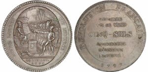 Monneron de 5 sols 1792 - AN IV