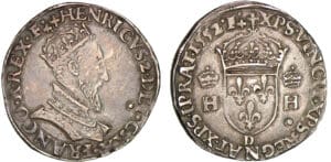 Henri II - Teston à la tête couronnée - 1552 D (Lyon)