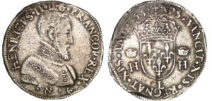 Henri II - Teston à la tête nue - 1er type 1557 L (Bayonne)