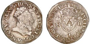 Henri II - Teston à la tête couronnée - 1554 L (Bayonne)