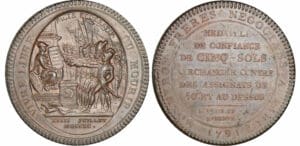 Monneron de 5 sols 1791 AN III - Date en chiffres romains