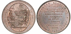 Monneron de 5 sols 1792 - AN IV