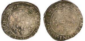 Charles IX - Double sol parisis - 1575 N (Montpellier)
