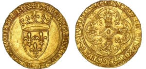 Charles VI - Ecu d'or à la couronne - 4ème émission - Tours