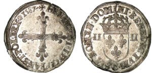 Henri III - Quart d'écu - 1587 C (Saint-Lô) - Faux d'époque