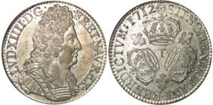 Louis XIV - Ecu aux 3 couronnes - 1712 T (Nantes)