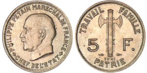 5 francs maréchal Pétain - 1941