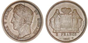 Monaco - Honoré V - 2 francs épreuve 1938