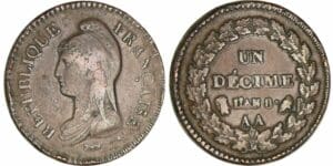 1 décime Dupré - grand module - An 8 AA (Metz)