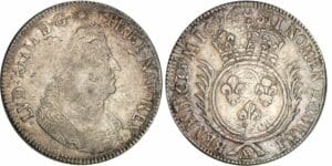 Louis XIV - Ecu aux palmes - 1694 AA (Metz) flan réformé