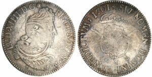 Louis XIV - Ecu aux insignes - 1701 M (Toulouse) flan réformé