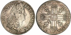 Louis XIV - Ecu aux 8 L, 1er type - 1690 A (Paris) flan réformé