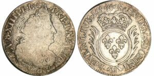 Louis XIV - ½ écu aux palmes - 1694 M (Toulouse) flan réformé