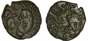 Bellovaques - Bronze au coq à tête humaine (50-30 av. J.-C.)