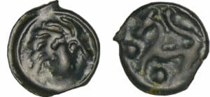 Sénons - Potin à la tête d'indien (52 av. J.-C.)