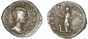 Julia Maésa - Denier (218-220, Rome) - La Piété