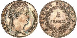 5 francs Napoléon revers empire - 1813 A (Paris)